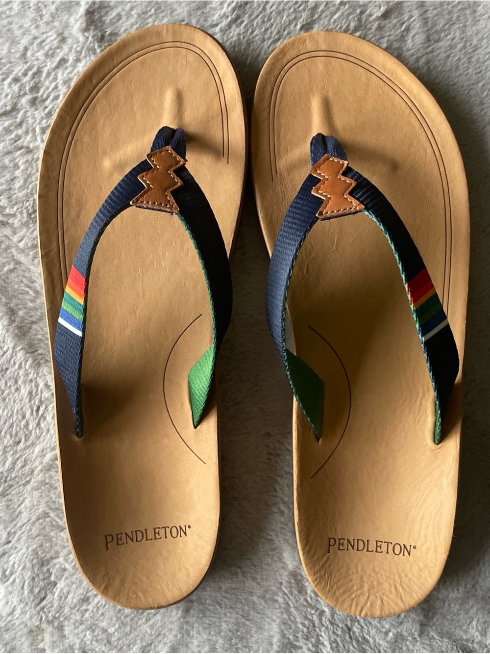 Pendleton Crater Lake Flip Flops with Navy Multicolor Straps size 9 - Picture 2 of 6